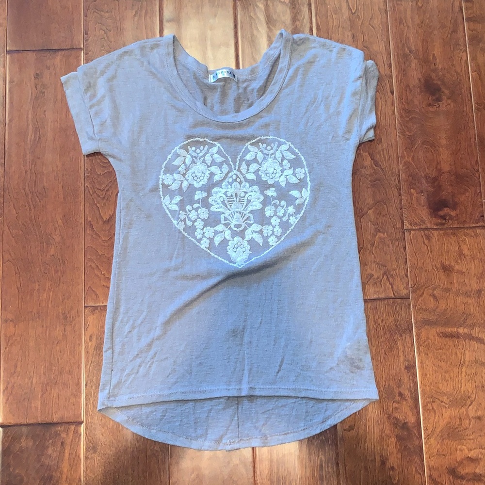 cute heart blouse tee